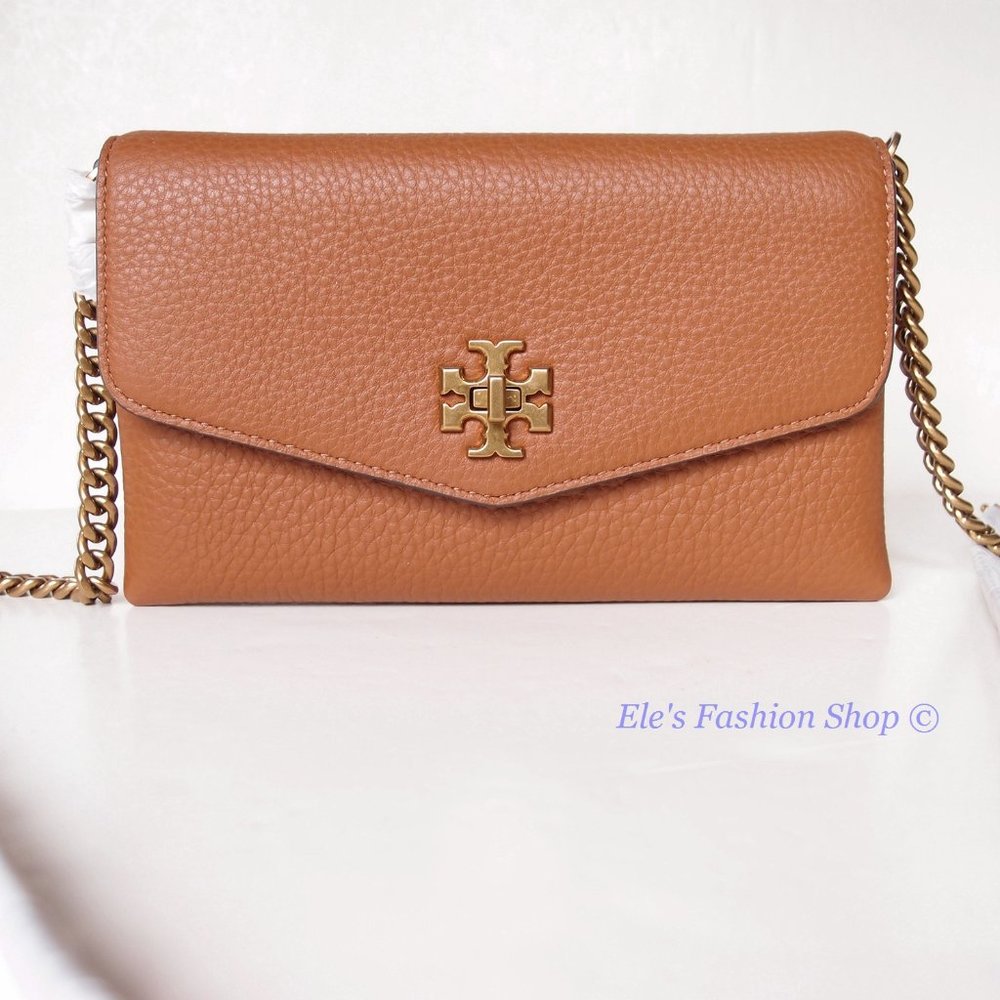 NWT Tory Burch Kira Chevron Leather Wallet On a Chain WOC New Cream AUTHENTIC - Picture 16 of 16